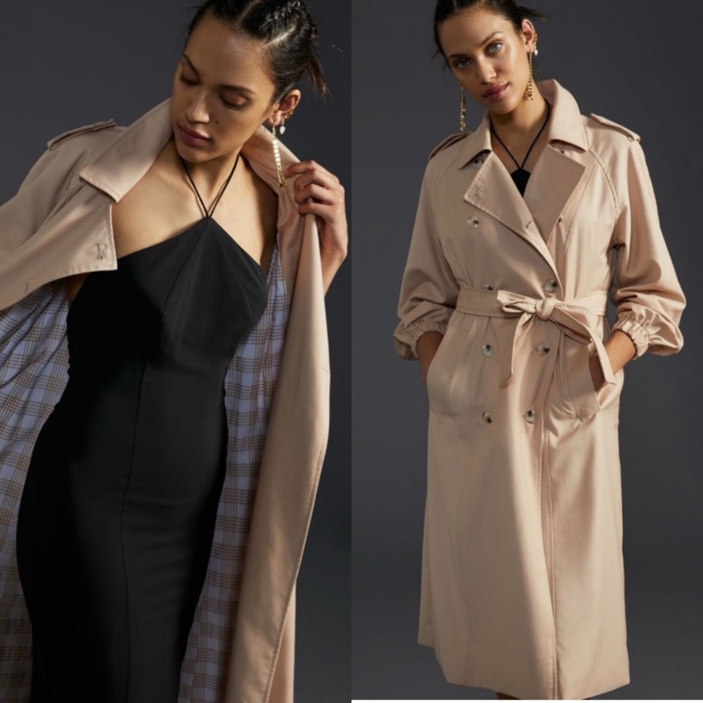 NWT Anthropologie Greylin Nate Soft Twill Trench Coat